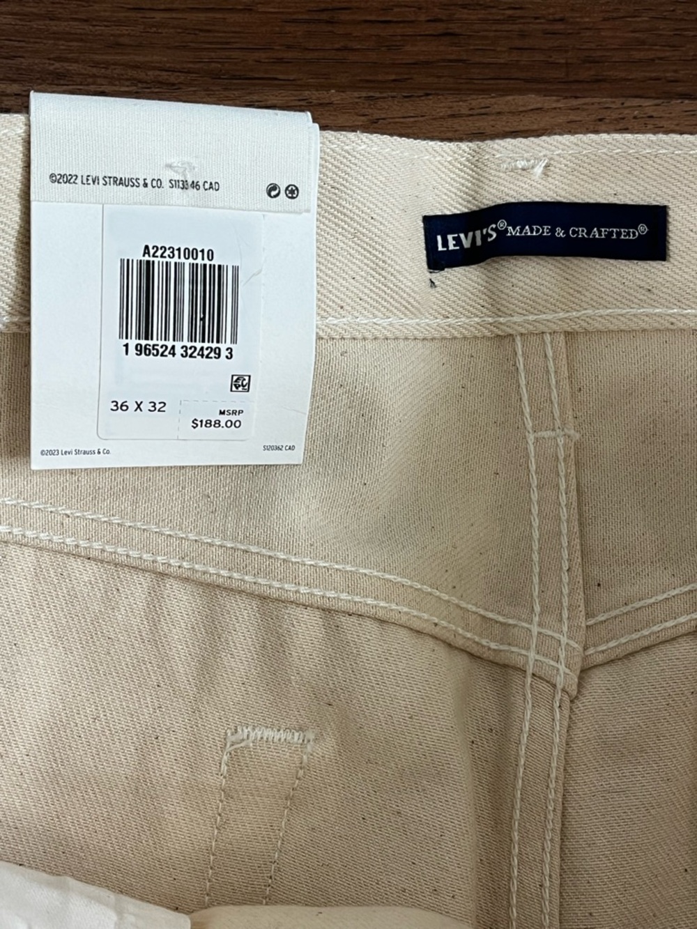 Levi’s Made & Crafted Lot 501 1980s Selvedge Jeans ‘Cream’ (size mens W36xL32) - Picture 6 of 16